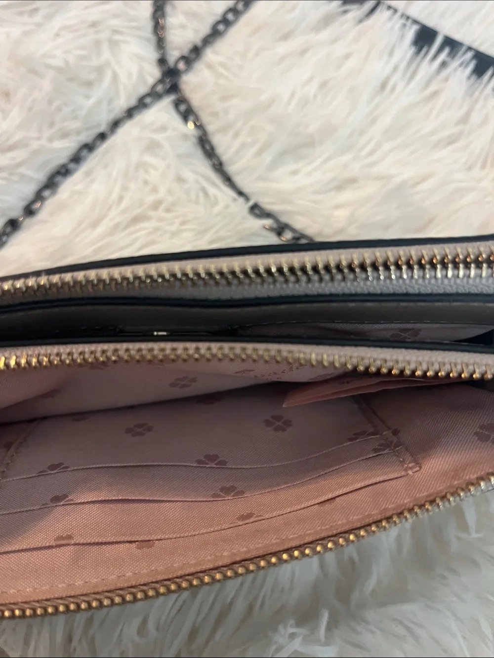 kate spade Two-Tone Taupe and Black Crossbody Wallet
